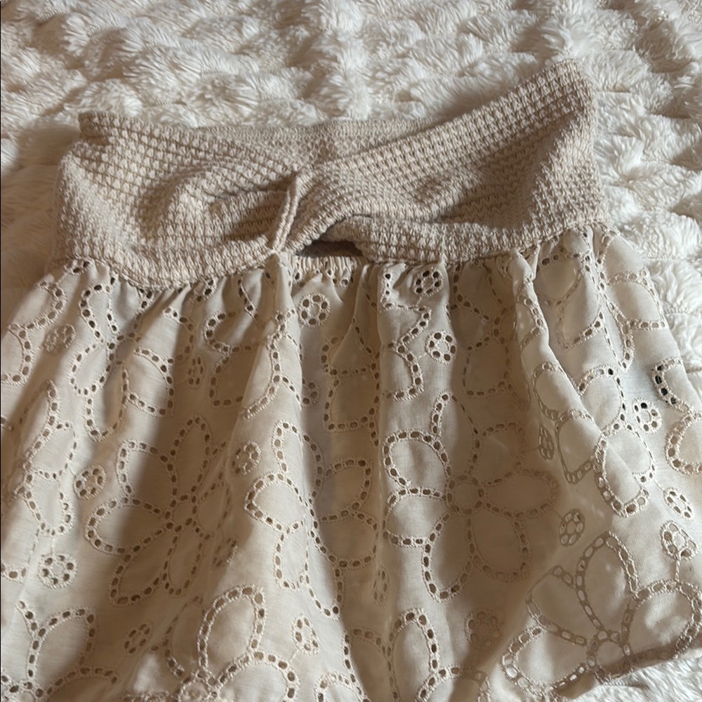 SHEIN women’s tan flower crochet tube top size XS